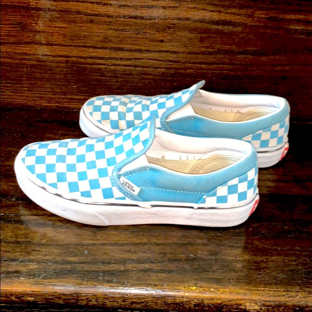 Juniors VANS checkered blue and white 3.5